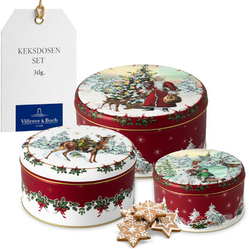 Набір з 3 різдвяних банок для печива, червоний Winter Collage Villeroy & Boch