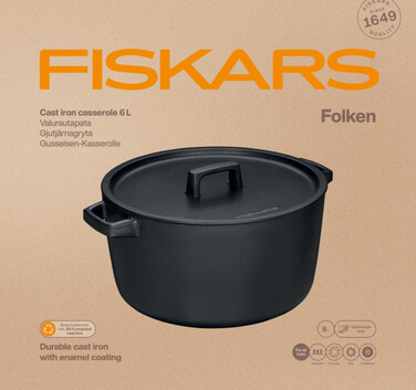 Каструля чавунна Fiskars Folken 6л (1075697)