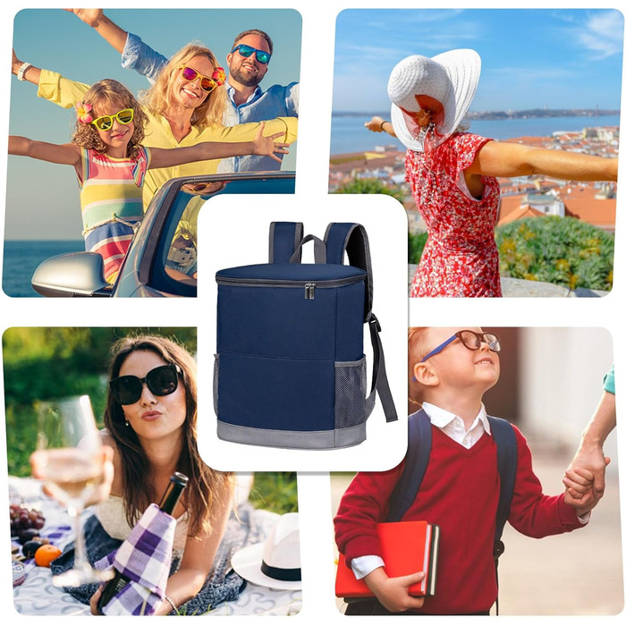 Дорожній холодильник, герметичний рюкзак-холодильник утеплений, скриня з льодом, туристичний аксесуар, велика місткість, термосумка для напоїв, пива, напоїв, синій