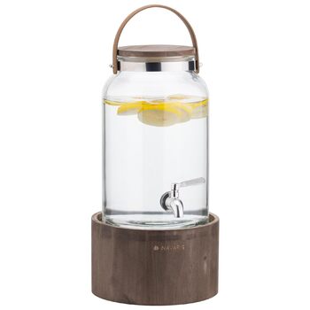 Диспенсер для напоїв скляний з дерев'яною підставкою 5,6 л Navaris