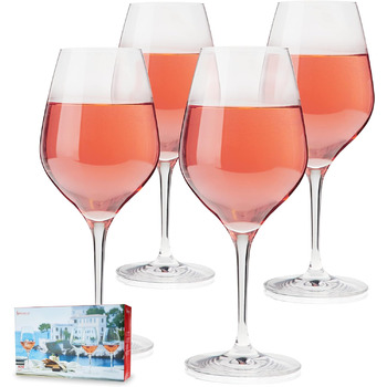 Набор из 4 бокалов, хрустальное стекло, 360 мл, специальные бокалы, 4390179 (розовые бокалы)