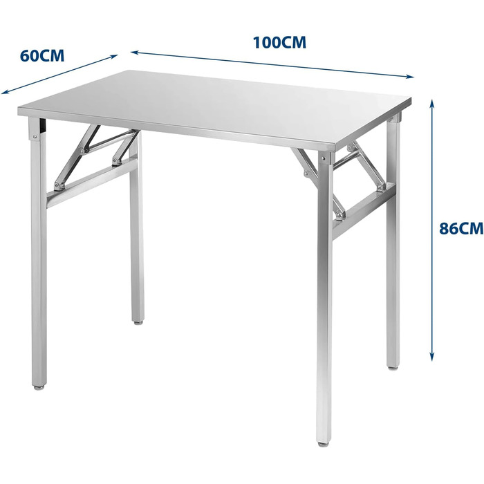 Складаний стіл з нержавіючої сталі 100 x 60 х 86 см FINEUNAN
