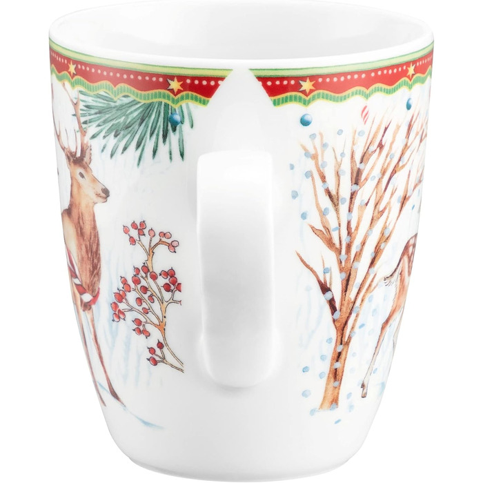 Рождественская кружка с ручкой 400 мл Олень с санками, фарфор Seltmann Weiden
