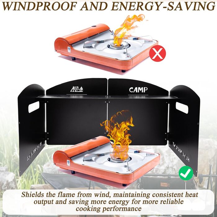 Складаний вітрозахист для кемпінгових плит 2 шт Niuohoy