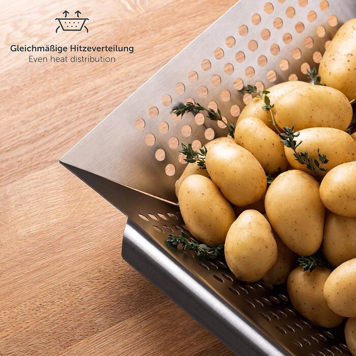 Кошик для гриля 29,5 x 29,5 x 6 см, нержавіюча сталь Blumtal