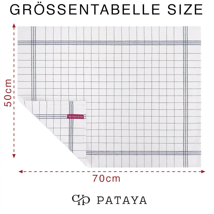 Набір з 10 кухонних рушників 50 x 70 см, синій Pataya
