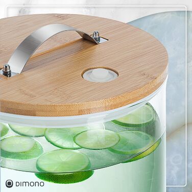 Диспенсер для напоїв зі сталевим краном з бамбуковою підставкою 8 л Dimono