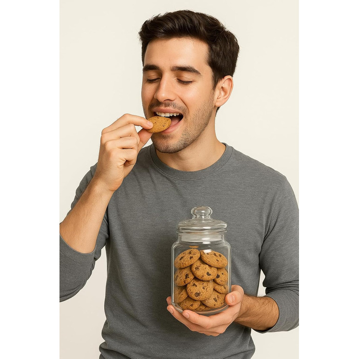 Банки для цукерок KAMACA Candy Bar Jars 1.2L Набір із 6 банок для цукерок з кришками Герметичний диспенсер для зберігання, придатний для миття в посудомийній машині, у вінтажному стилі для солодощів, кукурудзяних пластівців, печива та іншого (6 банок для