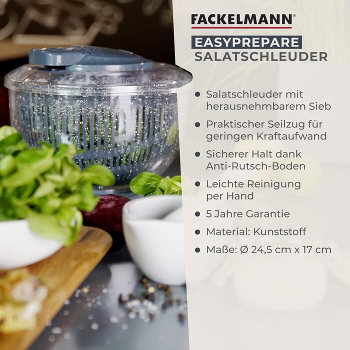 Спіннер для салату 24,5 см FACKELMANN