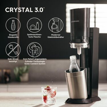 Набор для газирования воды, 3 предмета, черный Crystal 3.0 Vialex