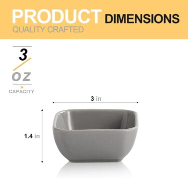 Набор из 6 керамических мисок для соусов 0,09 л, серый Swuut