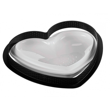 KIT TARTE RING AMORE 205x190 MM Форма силіконова 190x160х25 мм+1 кільце у формі серця (205x190х20 мм