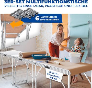 Набір із 3 столів для кемпінгу 100 х 60 см KESSER