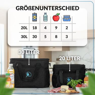 Термосумка для кемпинга 20 л черная Obics