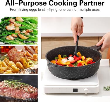 Сковорода с антипригарным покрытием и крышкой 30 см Kordisen