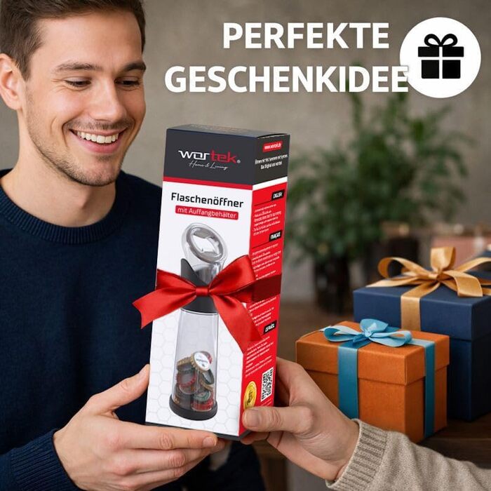 Відкривачка для пляшок з контейнером для кришечок зелена wortek