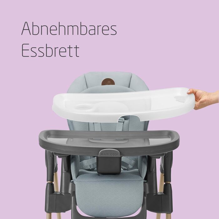 Дитячий стільчик для годування від 0 до 14 світло-сірий Minla Maxi-Cosi