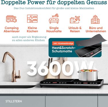Подвійна індукційна варильна поверхня 3600 Вт Stillstern
