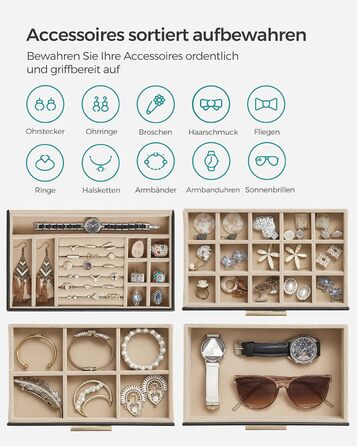 Органайзер для ювелирных изделий 4-уровневый черный SONGMICS