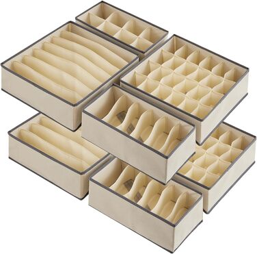 Разделители для нижнего белья, складной комод-органайзер и контейнер для хранения нижнего белья, бюстгальтеров, нижнего белья, (хаки, 8 шт.)