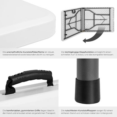 Кемпинговый стол с ремнем для переноски tectake