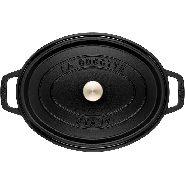 Чавунна жаровня/кокот STAUB, овальна 33 см, 6,7 л, чорна 33 см Чорний