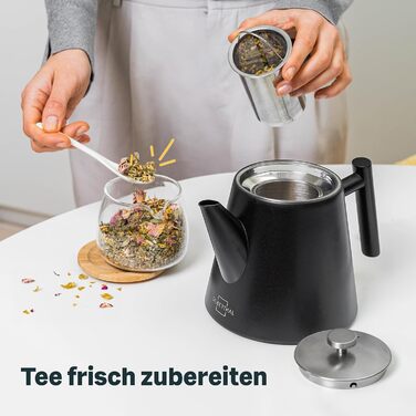 Чайник заварочный с фильтром для чая 1 л, черный Silberthal