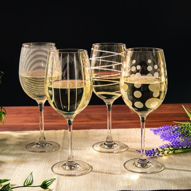 Набір келихів для білого вина Mikasa CHEERS GOLD, скло, 400 мл, 4 шт.