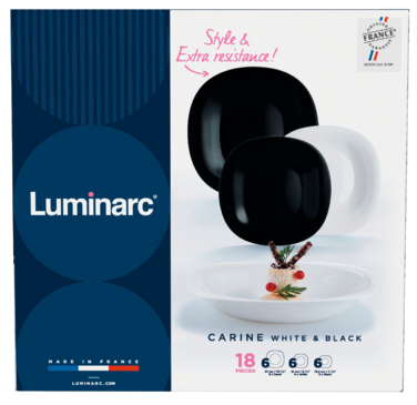 Сервиз столовый Luminarc Carine Black&White, 18 предметов (6773529)