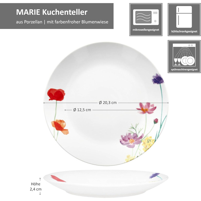 Набір із 6 тарілок у формі квітки MamboCat