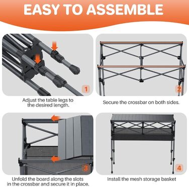 Складной кемпинговый стол 100 x 50 x 70/87 см FUNYKICH