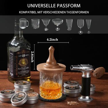 Набор для копчения виски с факелом 6 вкусов ASOVNIS