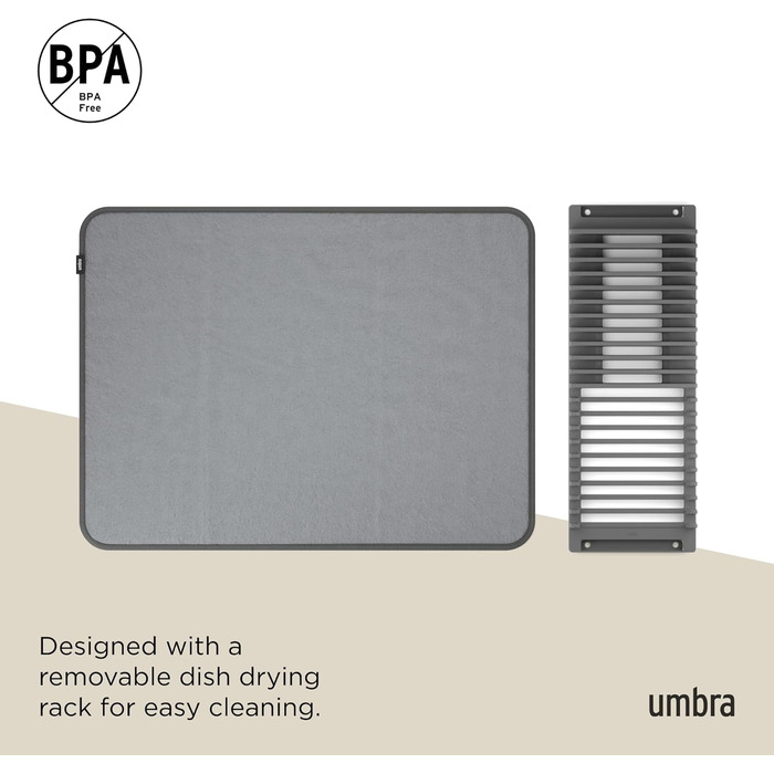 Підставка-сушарка для посуду 61 х 46 см темно-сіра Udry Umbra