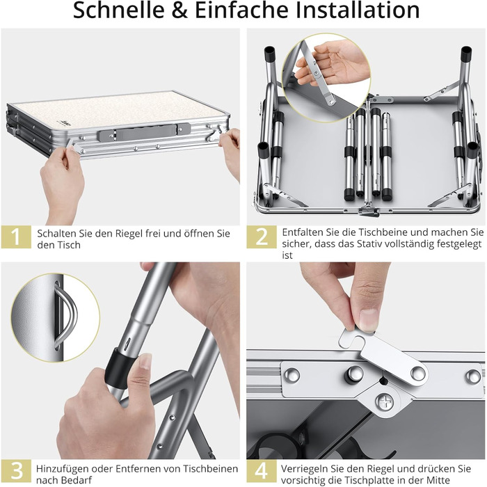 Складной кемпинговый столик 60 x 40 см белый Anbte