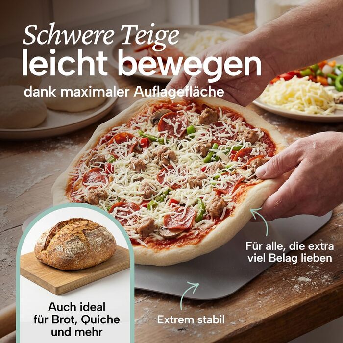 Лопатка для піци 30,5 x 30,5 см з дерев'яною ручкою 46,5 см Blumtal