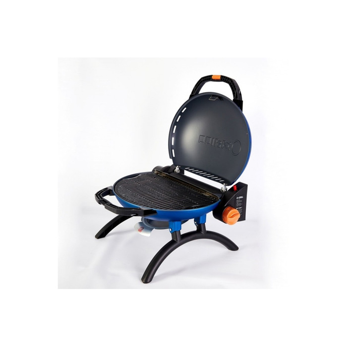 КОМПЛЕКТ Портативний переносний газовий гриль O-GRILL 500, синій  + шланг в подарунок! Код: 011673