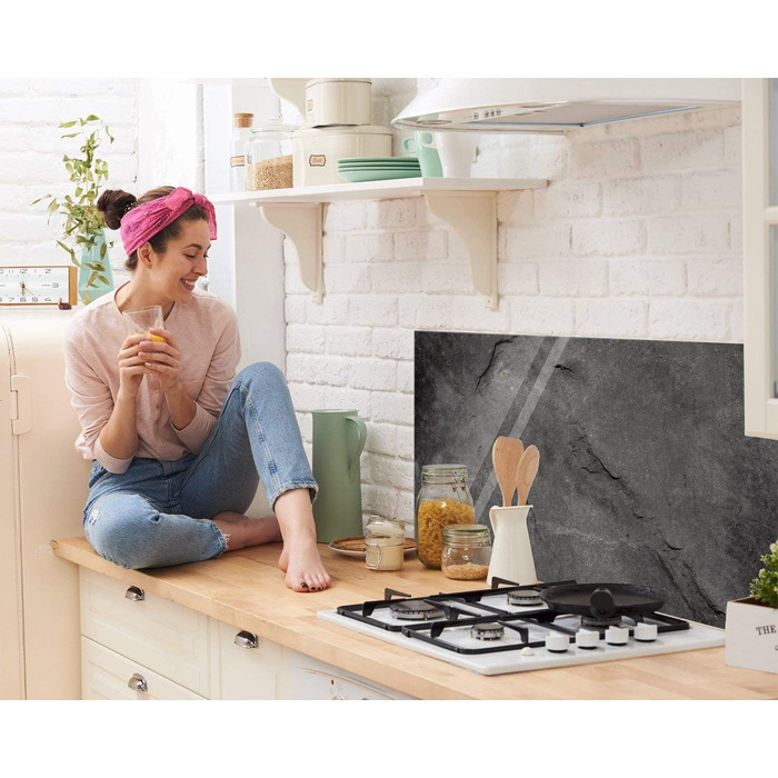 Скляний кухонний фартух від бризків 80 х 60 см GRAZDesign