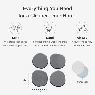 Набір кам’яних підставок під напої 4 шт Dorai