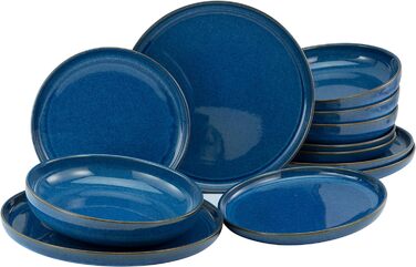 Набір посуду Uno серії з 16 предметів, комбінований набір з керамограніту (Atlantico, обідній сервіз з 12 предметів), 22978