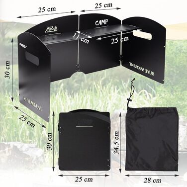 Складаний вітрозахист для кемпінгових плит 2 шт Niuohoy