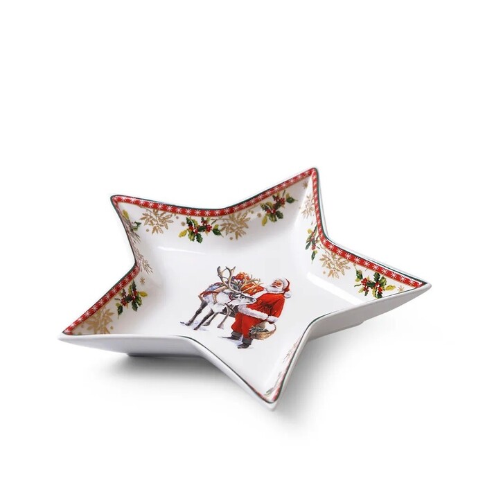 Блюдо Fissman CHRISTMAS 19 см у формі зірки фарфор (13789)