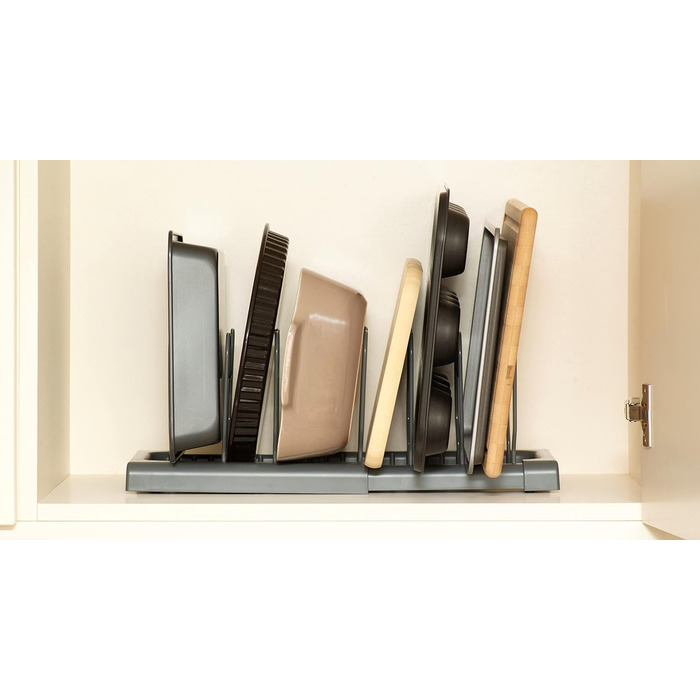 Тримач для посуду розсувний, сірий Simplywire