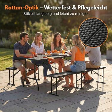 Складаний набір столу та дві лавки ALBATROS