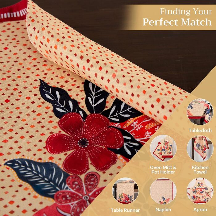 Бавовняні килимки, набір з 4 шт. , декоративні килимки, пасхальні килимки, що миються, для свят, вечерь, весни, літа (33 см x 48 см) (07 - Калахарі), 39Hermine, 100