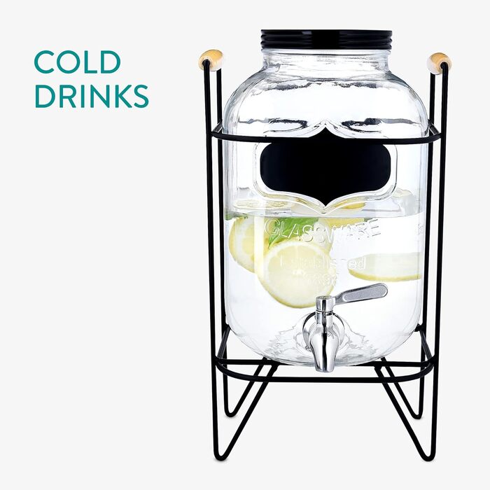 Диспенсер для напитков стеклянный 5 л Navaris
