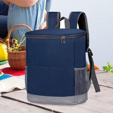 Дорожній холодильник, герметичний рюкзак-холодильник утеплений, скриня з льодом, туристичний аксесуар, велика місткість, термосумка для напоїв, пива, напоїв, синій