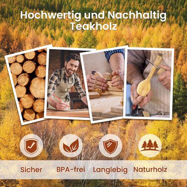 Набір кухонного приладдя з натурального тикового дерева 9 предметів Mooues