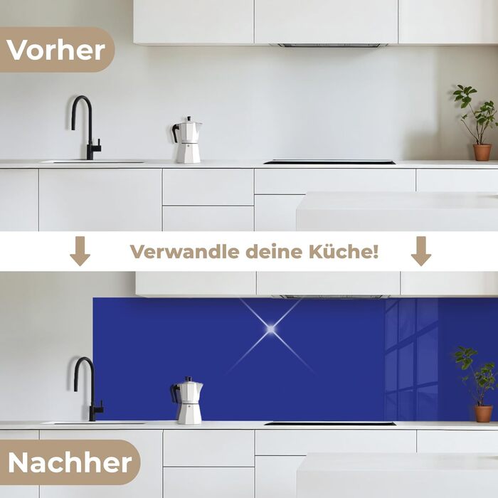 Кухонний фартух 60x250 см, самоклеючий фартух, кухонний фартух, кухонний фасад, самоклеючі кухонні фартухи - Осінь (Однотонний - Синій, 60 x 200 см)