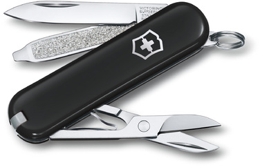 Ніж швейцарський 7 функцій, 58 мм, чорний Victorinox Classic SD