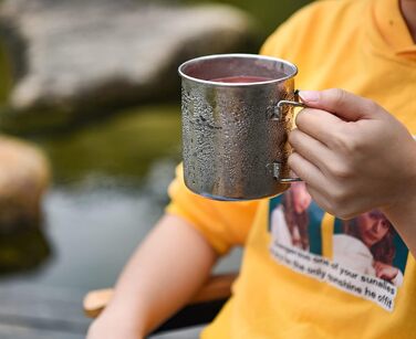 Титанова термокружка з кришкою для кемпінгу 450 мл iBasingo